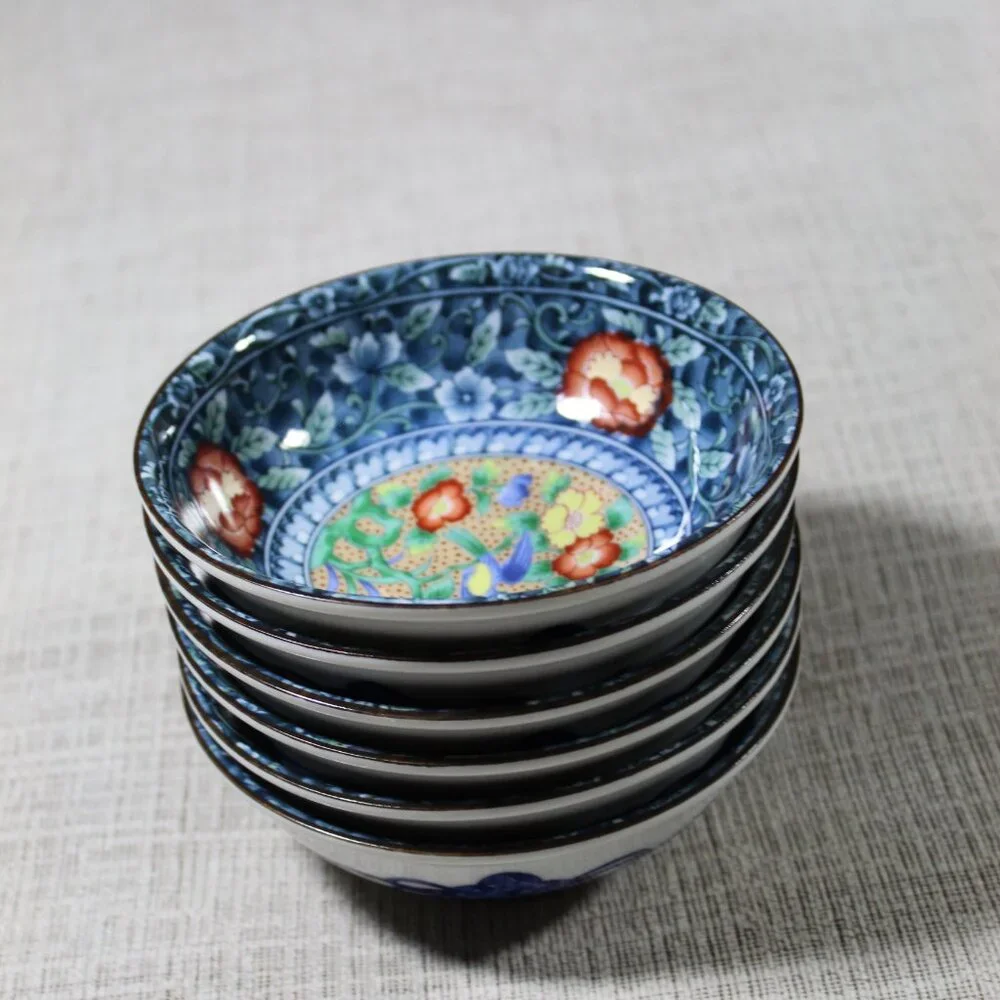 Set of 6 Elegant Asahi Japanese Ceramic Bowls 5.5